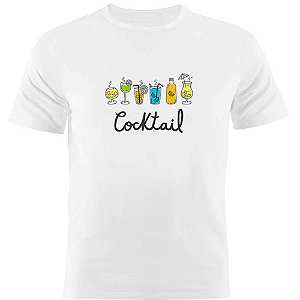 Camiseta Basica Nerderia e Lojaria cocktail Branca