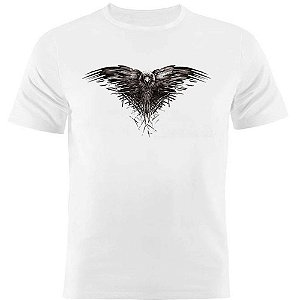 Camiseta Basica Nerderia e Lojaria game of thrones corvo Branca