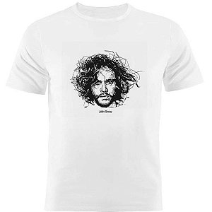 Camiseta Basica Nerderia e Lojaria got john snow Branca