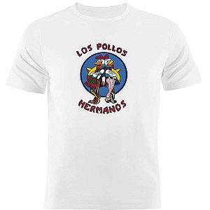 Camiseta Basica Nerderia e Lojaria los pollos hermanos Branca