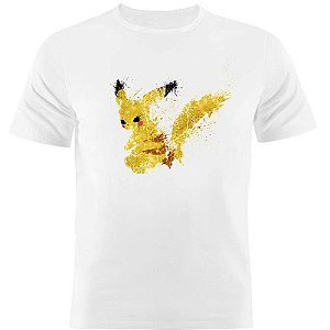 Camiseta Basica Nerderia e Lojaria pokemon pikachu splash Branca