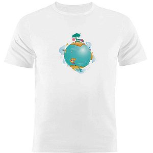 Camiseta Basica Nerderia e Lojaria planeta 3 Branca