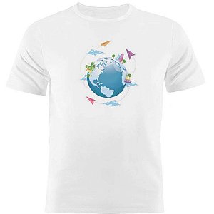 Camiseta Basica Nerderia e Lojaria planeta 2 Branca