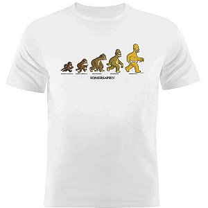 Camiseta Basica Nerderia e Lojaria simpsons homersapiens Branca