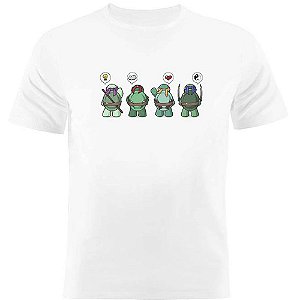 Camiseta Basica Nerderia e Lojaria tartarugas ninja Branca