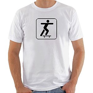 Camiseta Basica Nerderia e Lojaria sk8 Branca