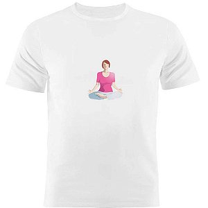 Camiseta Basica Nerderia e Lojaria yoga Branca