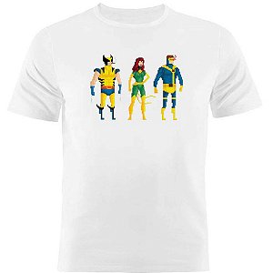 Camiseta Basica Nerderia e Lojaria x men 8bit Branca