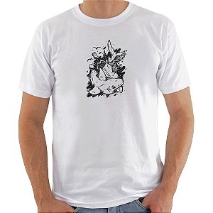 Camiseta Basica Nerderia e Lojaria tubarao Branca
