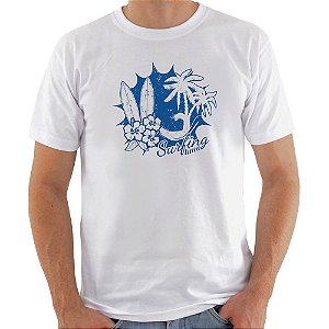 Camiseta Basica Nerderia e Lojaria surfing Branca