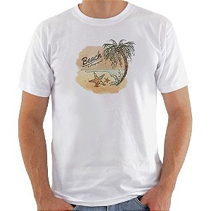Camiseta Basica Nerderia e Lojaria beach Branca