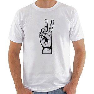 Camiseta Basica Nerderia e Lojaria dedos Branca