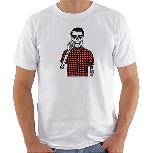 Camiseta Basica Nerderia e Lojaria caveira tatoo Branca