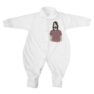 Macacão Plush Lojaria e Nerderia David Grohl desenho  branco