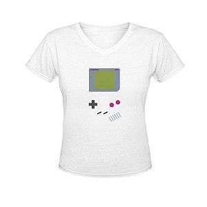 Camiseta Gola V Nerderia e Lojaria game boy BRANCA