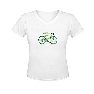 Camiseta Gola V Nerderia e Lojaria eco bike BRANCA