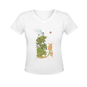 Camiseta Gola V Nerderia e Lojaria got map BRANCA