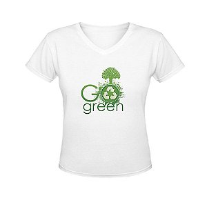 Camiseta Gola V Nerderia e Lojaria go green 2 BRANCA