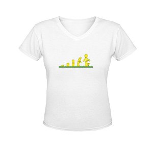 Camiseta Gola V Nerderia e Lojaria lego evolucao BRANCA