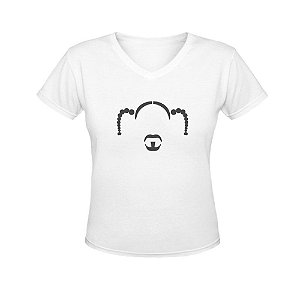 Camiseta Gola V Nerderia e Lojaria snoop dogg minimalista BRANCA