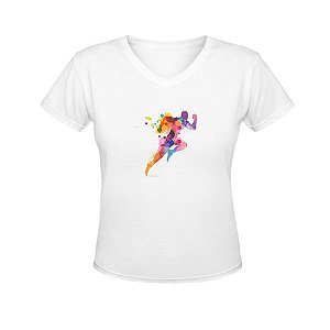 Camiseta Gola V Nerderia e Lojaria runner paint BRANCA