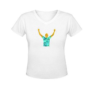 Camiseta Gola V Nerderia e Lojaria vencedor geometrico BRANCA