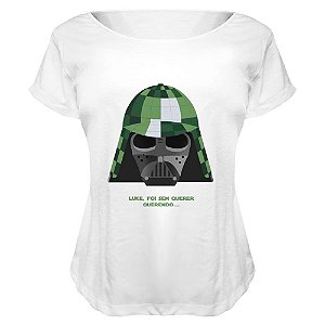 Camiseta Baby Look Nerderia e Lojaria vader chaves BRANCA