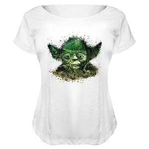 Camiseta Baby Look Nerderia e Lojaria yoda expand BRANCA