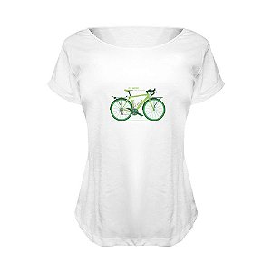 Camiseta Baby Look Nerderia e Lojaria eco bike BRANCA