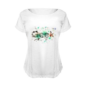 Camiseta Baby Look Nerderia e Lojaria geek BRANCA