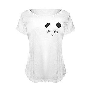 Camiseta Baby Look Nerderia e Lojaria panda BRANCA