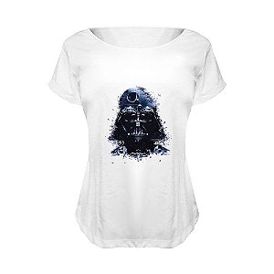 Camiseta Baby Look Nerderia e Lojaria star wars darth vader 4 BRANCA