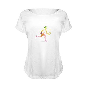 Camiseta Baby Look Nerderia e Lojaria tenis geometrico BRANCA