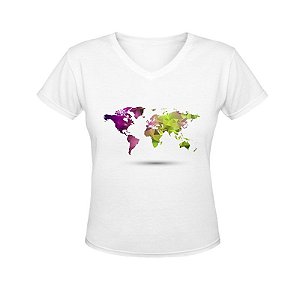 Camiseta Gola V Nerderia e Lojaria world BRANCA