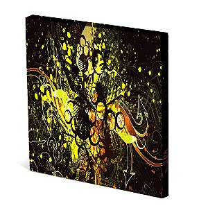 Tela Canvas 30X30 cm Nerderia e Lojaria abstrato gold colorido