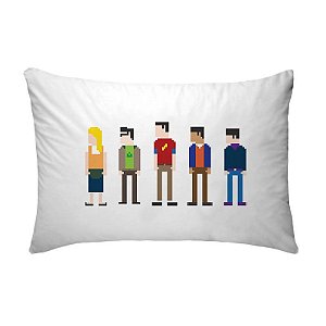 Fronha Para Travesseiros Nerderia e Lojaria big bang theory 8 bits colorido