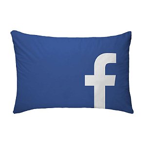 Fronha Para Travesseiros Nerderia e Lojaria facebook azul colorido