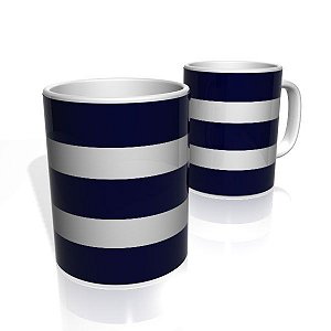 Caneca De Porcelana Nerderia e Lojaria azul duas faixas 2 colorido