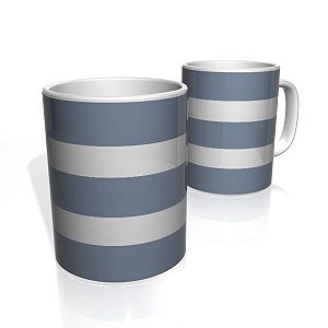 Caneca De Porcelana Nerderia e Lojaria azul duas faixas colorido