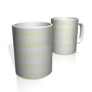 Caneca De Porcelana Nerderia e Lojaria faixas amarelo claro  colorido