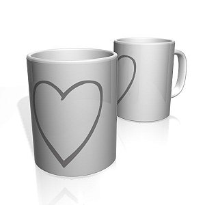 Caneca De Porcelana Nerderia e Lojaria gray heart colorido