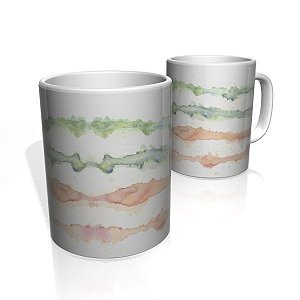 Caneca De Porcelana Nerderia e Lojaria linhas aquarela colorido