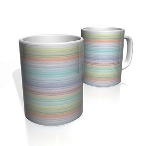 Caneca De Porcelana Nerderia e Lojaria linhas arco-iris colorido