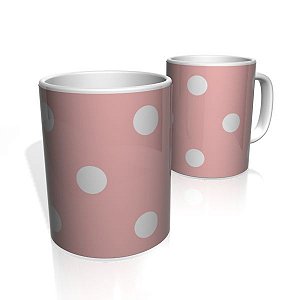 Caneca De Porcelana Nerderia e Lojaria terra bolas brancas colorido