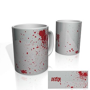 Caneca decorativa Nerderia e Lojaria dexter blood colorido