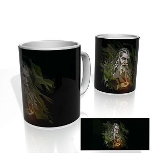 Caneca decorativa Nerderia e Lojaria gandalf geometric colorido