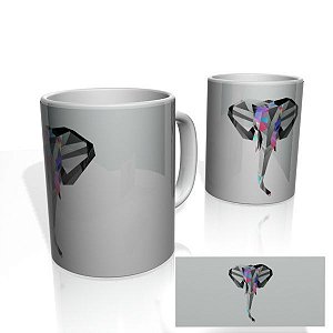 Caneca decorativa Nerderia e Lojaria geometric elefant colorido