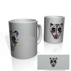 Caneca decorativa Nerderia e Lojaria geometric tiger2 colorido