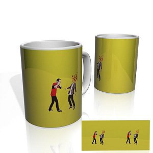 Caneca decorativa Nerderia e Lojaria sheldon blow mind colorido