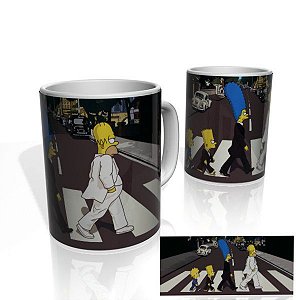 Caneca decorativa Nerderia e Lojaria simpsons beatles colorido